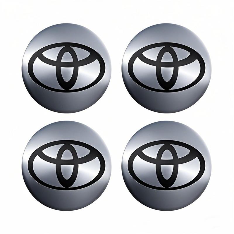 4Pcs Car Wheel Hub Center Metal Decals Sticker Accessories For Toyota Corolla Yaris Aygo Prius CHR Camry Auris Avensis 4Runner