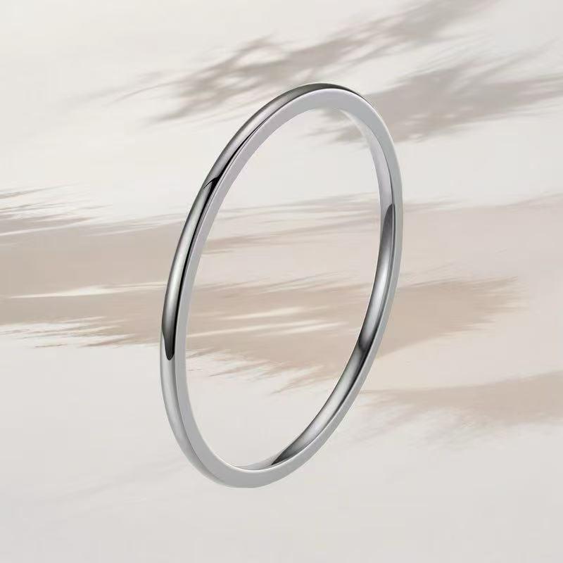 Women's Stainless Steel 2mm Minimalist Ring - Non-Fading Titanium Steel Fashion Accessory