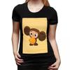 Koszulkka Cheburashka dla Kobiet Okrągły Dekolt Streetwear Koszulki Damskie Krótkie Letnie Ubrania Top