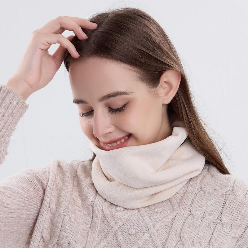 Fashion Versatile Solid Color Scarf Winter Warm Neck Cover Thickened Double Layer Cold Cycling Mask Unisex