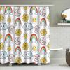 Cute Sunflower Moon Rainbow Cloud Shower Curtain Home Decor Bathroom Liner Kids Gift Creative Modern Waterproof Fabric 180X274Cm