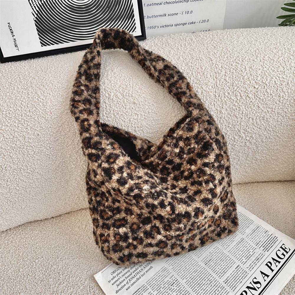 

Unique Street Style Leopard Print Plush Bags In Gray And Brown For Everyday Fashion Brown Crossbody Bag