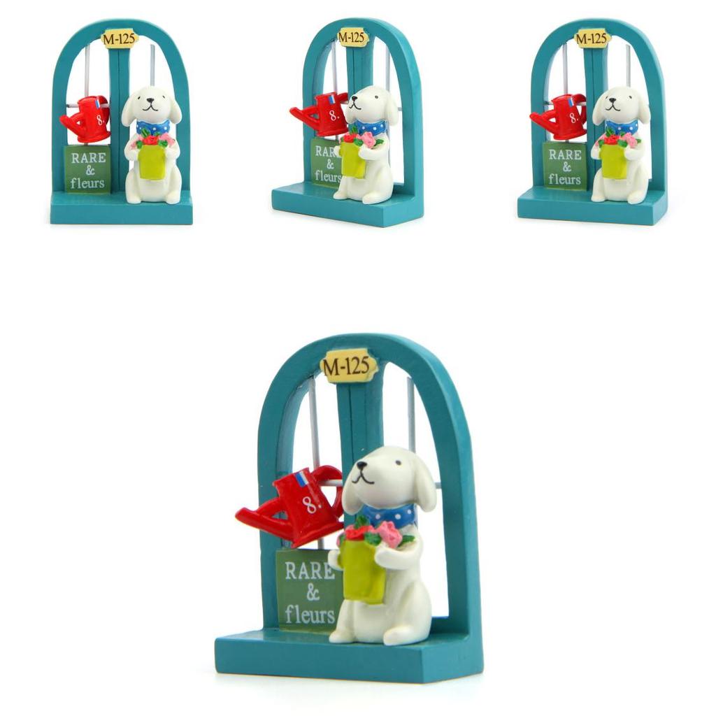 Cute Cartoon Windowsill Flower Puppy Scene Mini Model Ornament For Home And Events