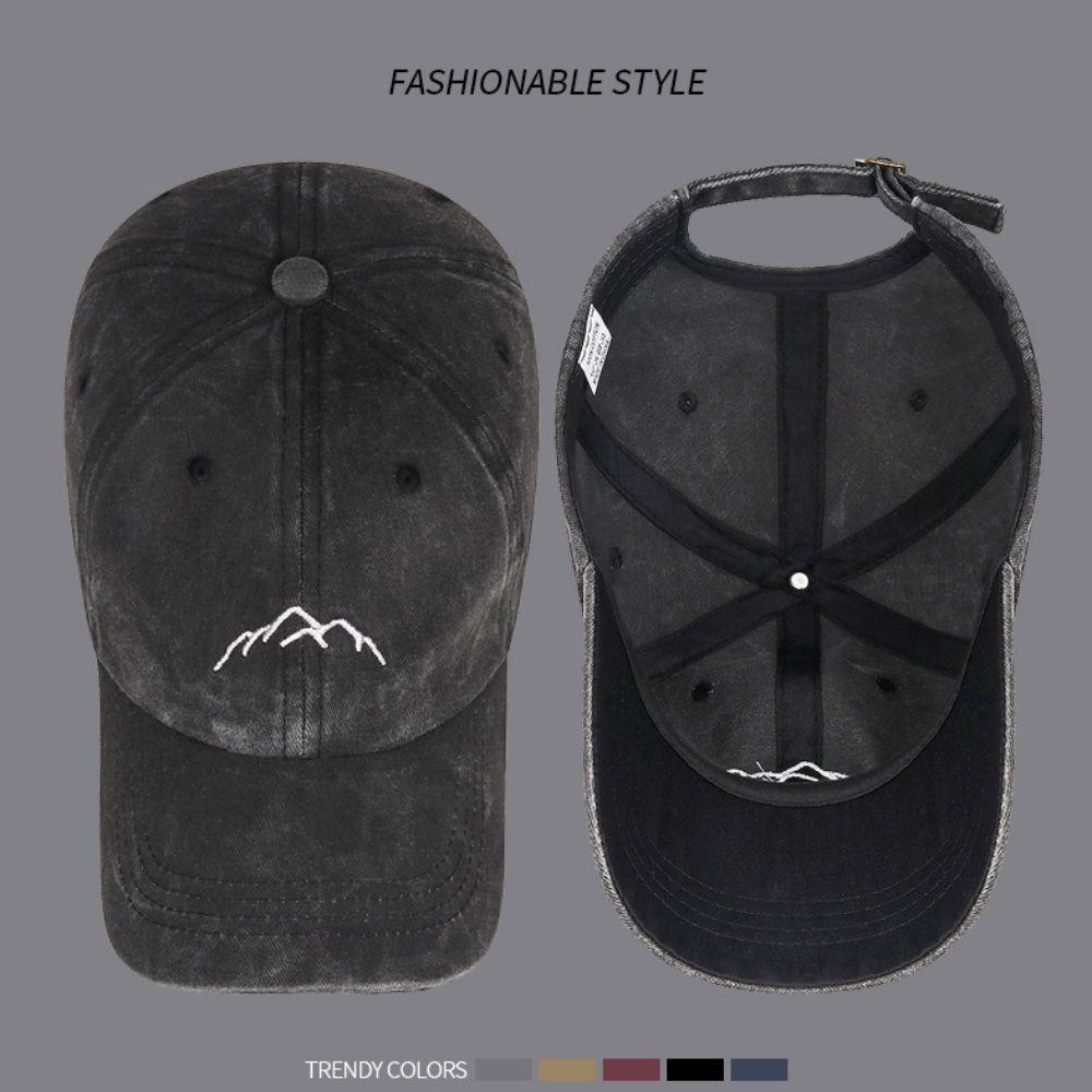 Adjustable Trucker Hat Mountain Embroidery Sunscreen Hats Unisex Baseball Caps Summer