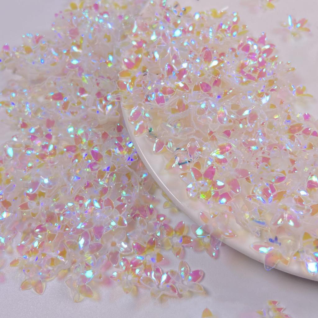 12mm Lily Flower Concave Pvc Sequins Diy Costume Dress Decorative Holographic Loose Beads 3D Floral Shoes Bag Sewing Film Sequin