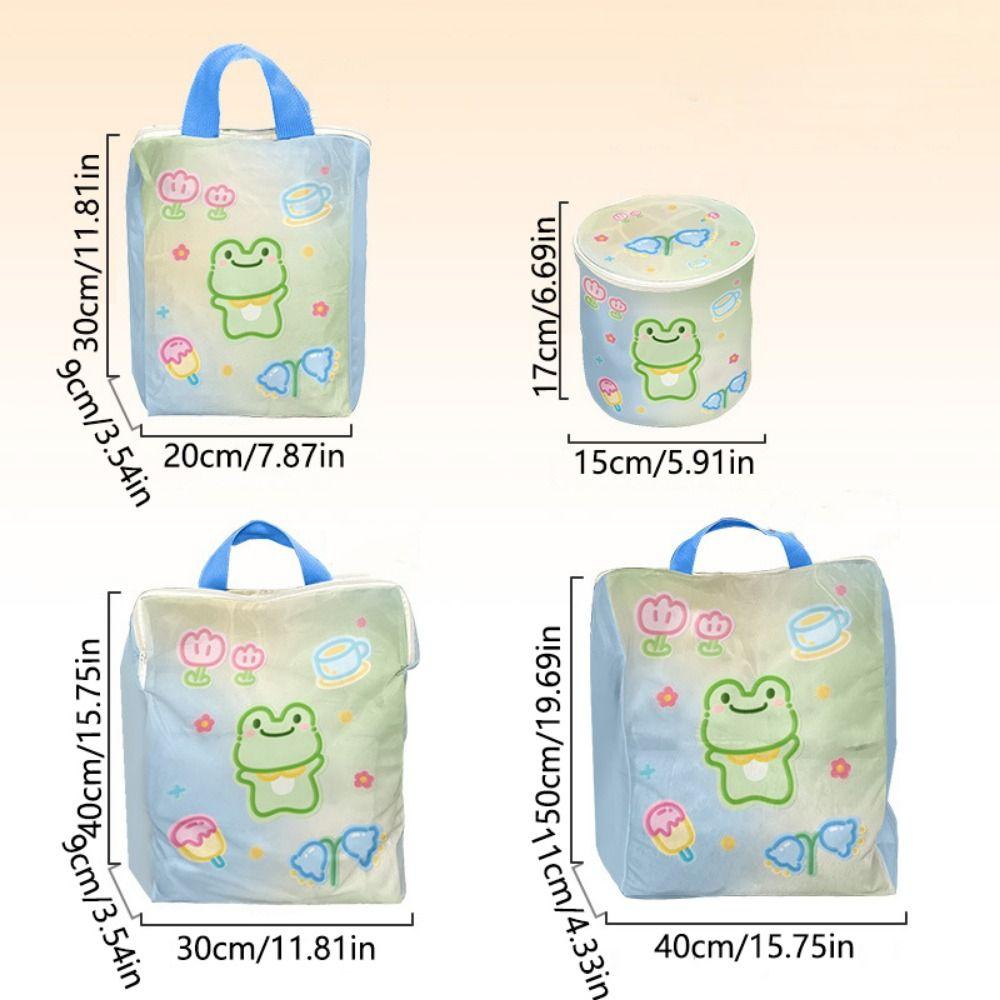 4Pcs Cute Mesh Laundry Bags Set Auto-lock Zipper Travel Clothes Organizer  Stocking