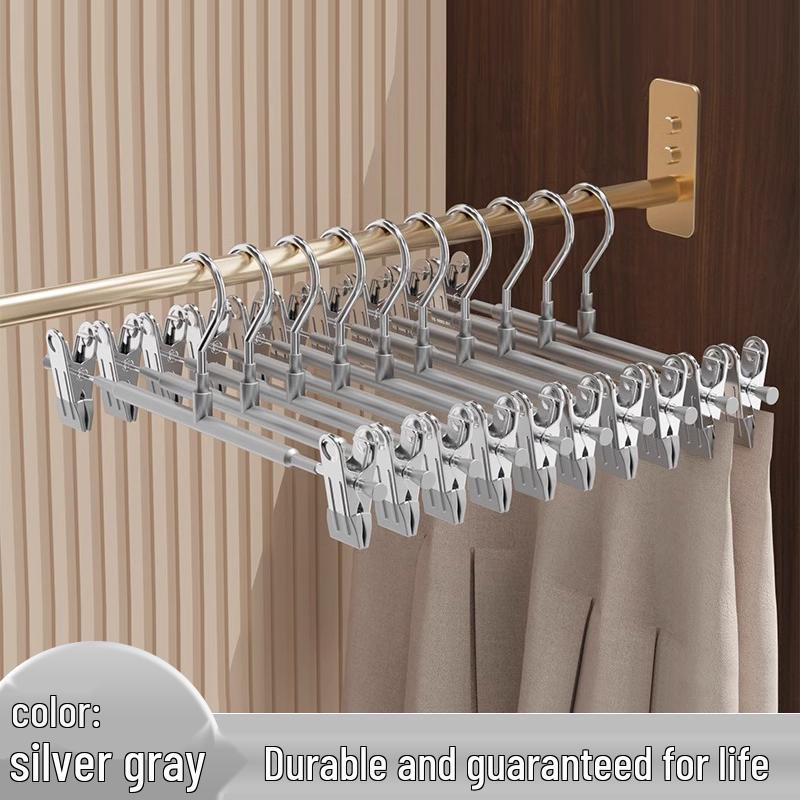 Stainless Steel Non-Slip Pants and Skirt Drying Rack with Clips 5 pieces