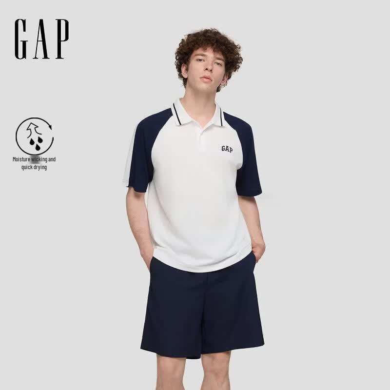 GAP Unisex Embroidered Logo Moisture-Wicking Polo T-shirt 175/96A