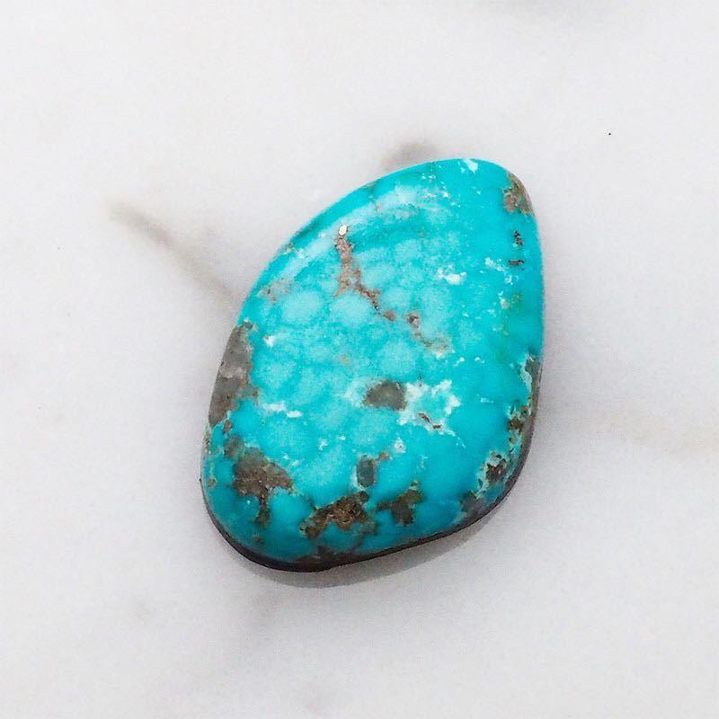 Used Morenci Turquoise Turquoise Cabochon Accessories Indian Jewelry Engraving Silver Western Arizona #307