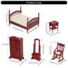 Classical Dollhouses Bedroom Furniture Bedside Table Miniature Set Wood Craftsmanship for Adult Collectors