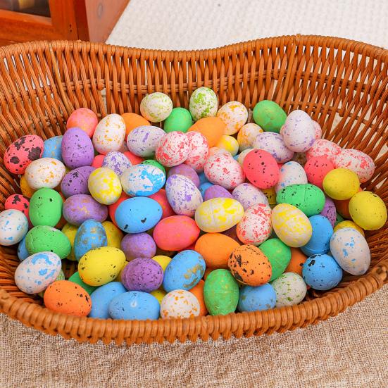 40 Pcs Fake Easter Eggs DIY Foam Colored Eggs Easter Basket Fillers Faux Speckled Eggs for Easter Wreaths Hats Decor