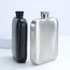 Portable 304 Stainless Steel 6oz Wine Flagon Rectangular Unbreakable Whiskey Pot with Funnel Fall-resistant Drinking Pot Winter
