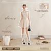 UNIFREE Elegant Bow-Knot Stand-Collar Mini Dress