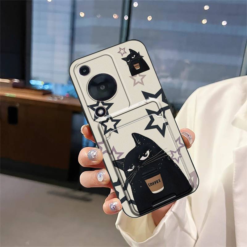 TPU Back Cover Phone Case For Huawei Enjoy70/70S/NOVA Y72 4G Card bag Silicone Card sleeve Anti-dust Fashion Design Cute
