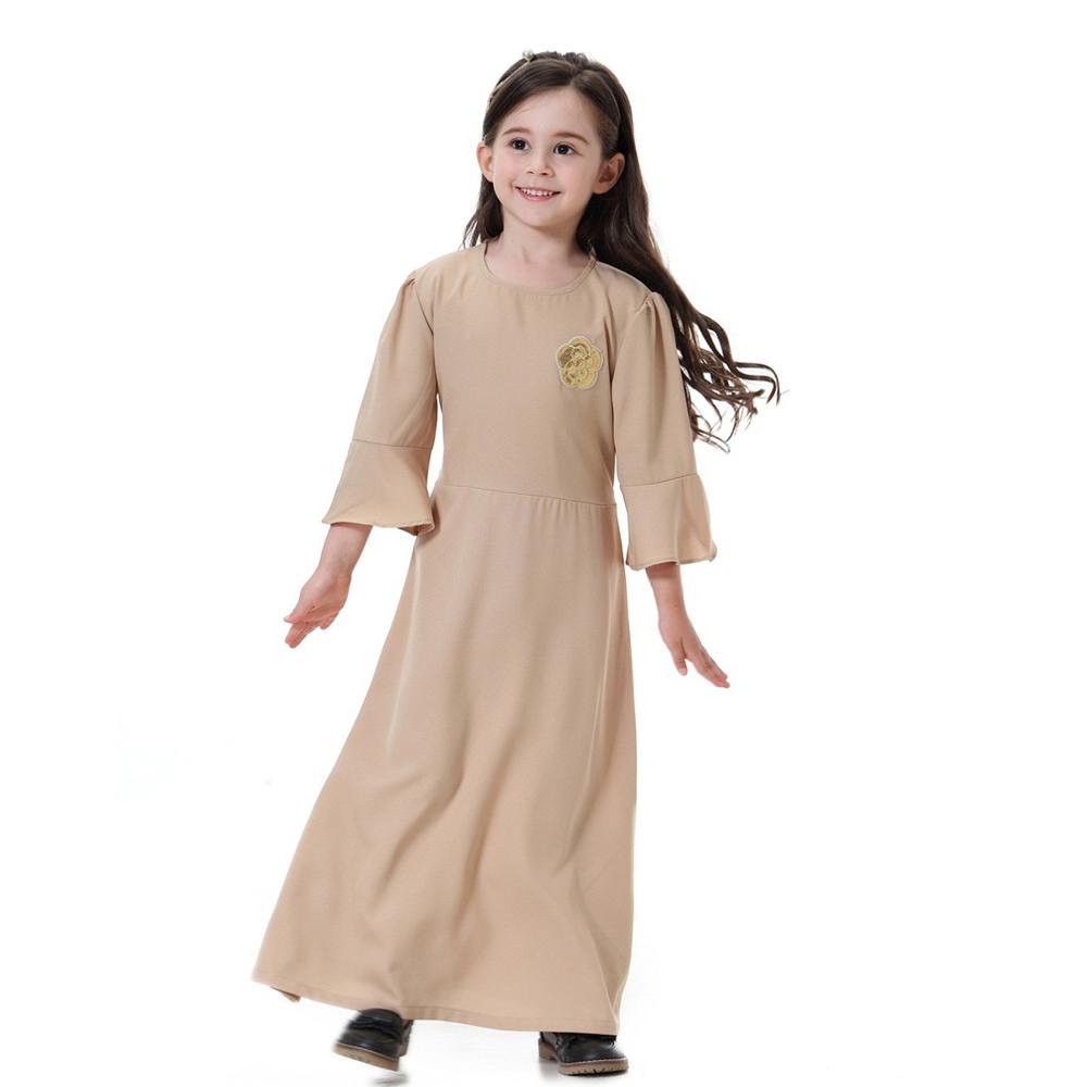 Muslim Kids Girls Prayer Dress Hijab Abaya Robe Arab Dubai Children Ramadan Kaftan Headscarf Islamic Eid Party Gown Jilbab