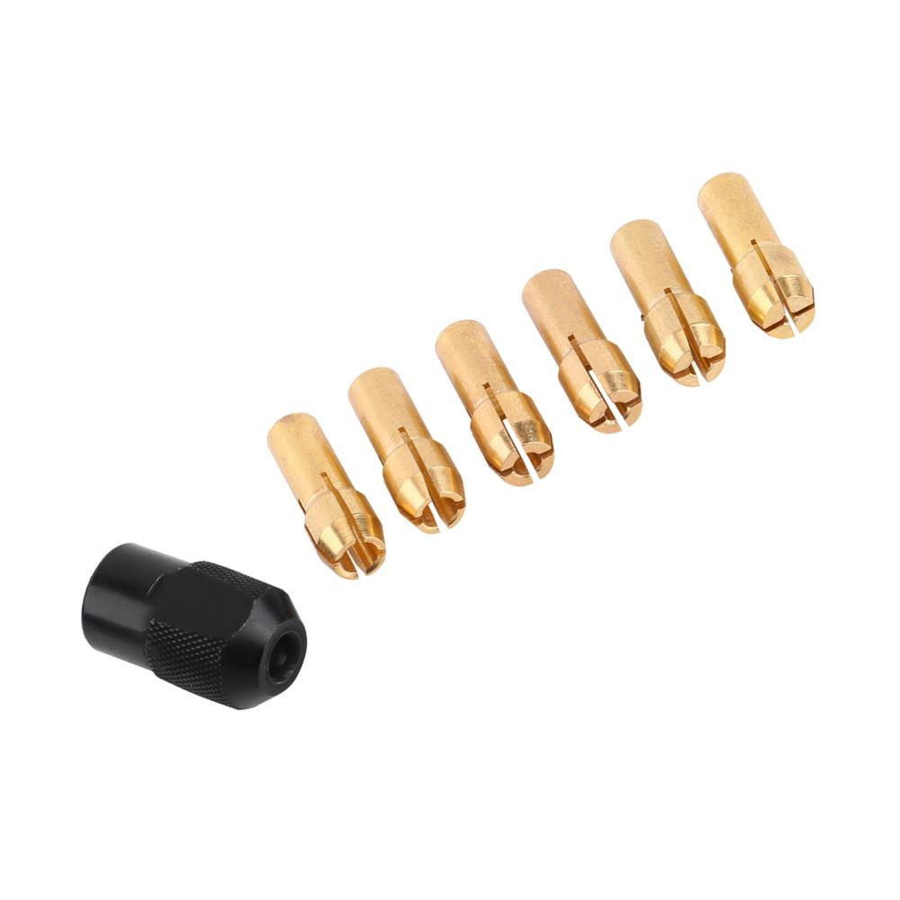 6pcs Brass Material Collet Chuck Sleeves M8x0.75 Cap Drill Chuck Collet Nut Set  Fast Chucking