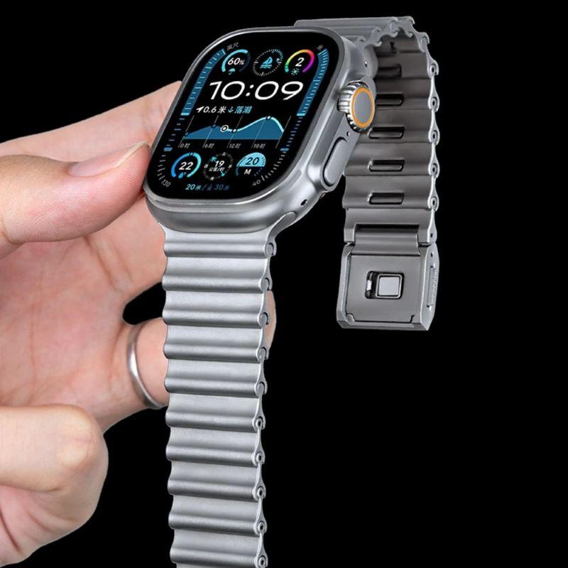 Luxury Stainless Steel Ocean Strap for Apple Watch Ultra Bands 49 46 45 44 42mm Magnetic Metal Wristband for iWatch S11 10 9 8 7