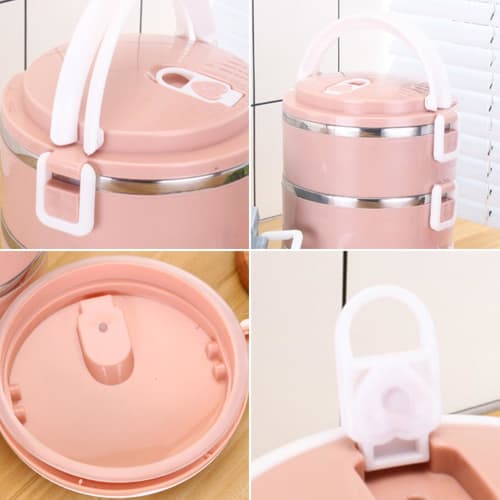 Lunch Container - Insulated Stainless Steel Food Keeper with Secure Buckles On Both Sides | School Lunch Container, Easy-Cleaning Food Box with Portab