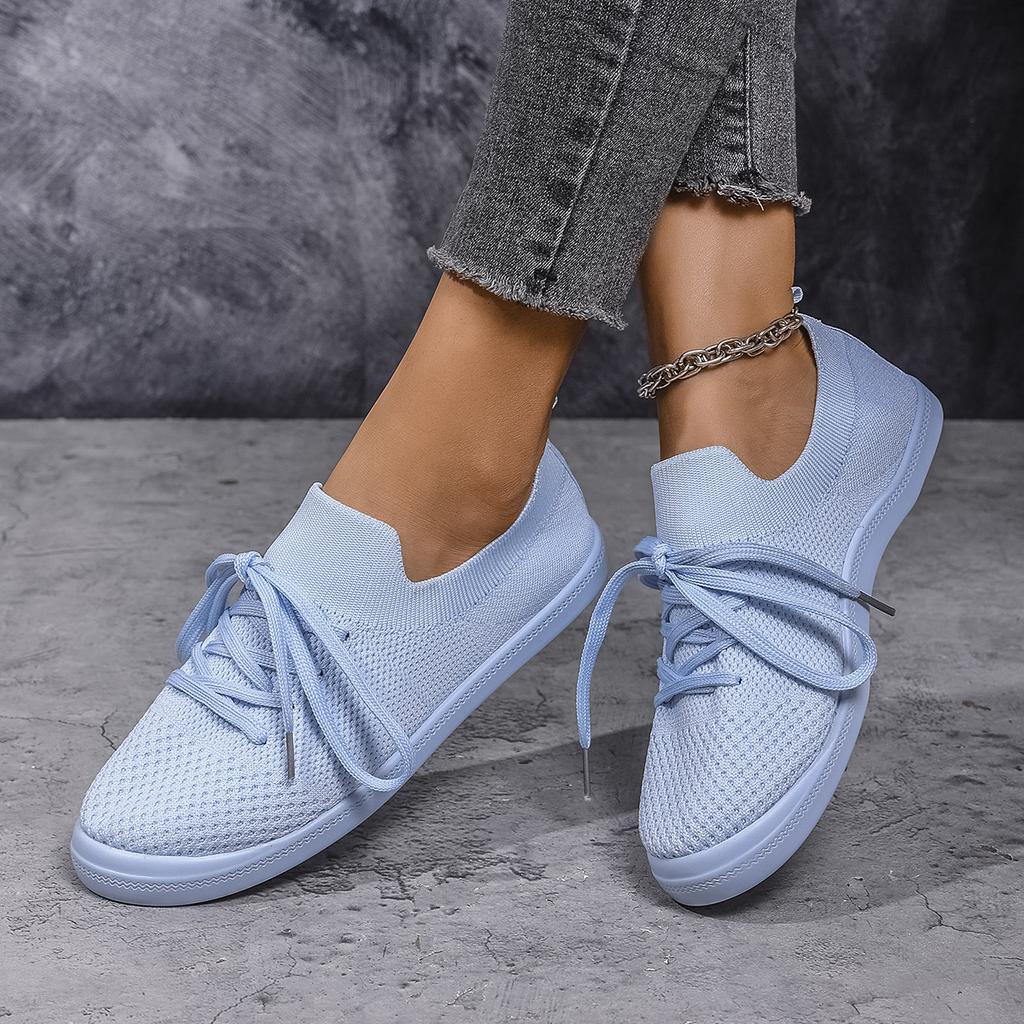 Ladies Platform Lightweight Sneakers Female Woman New Shoes Women Mesh Breathable Flats Lace-up Comfortable Loafers Flats Shoes