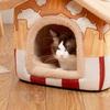 Removable Pet Cat House Washable Dog Kennel Cat Beds Non-slip Kitten Cat Nest Small Dog Bed Winter Warm Puppy Sleep Pet Supplies