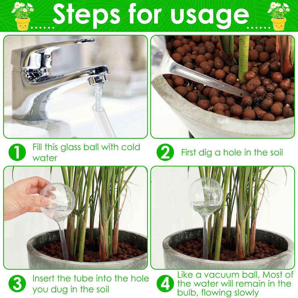 10Pcs Plant Watering Globes Automatic Self-Watering Globes PVC Balls Garden Water Device Watering Bulbs For Plant Promotion