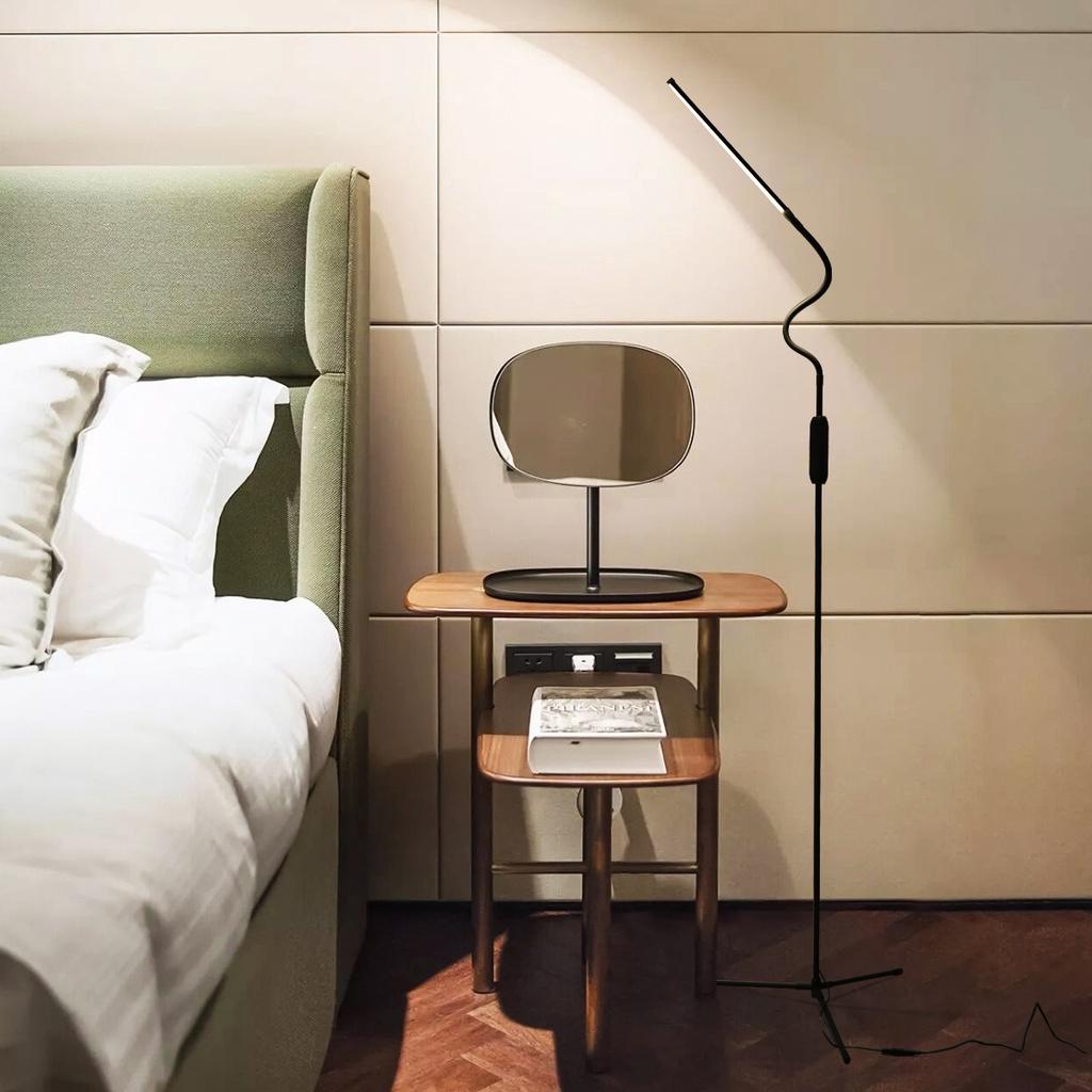 USB Modern Touch LED Standing Floor Lamp Reading for Living Room Bedroom Dimmable Standing Lamp Table Lamp Floor Lamps Black/White 8W