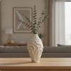 Vase with Wave Texture Textured Flower Holder Tall for Home Decor, Shelf Display