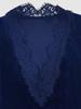 Retro Lace Velvet Deep V-Neck Long Sleeve Dress with Waist-Cinching and Hip-Hugging Skirt