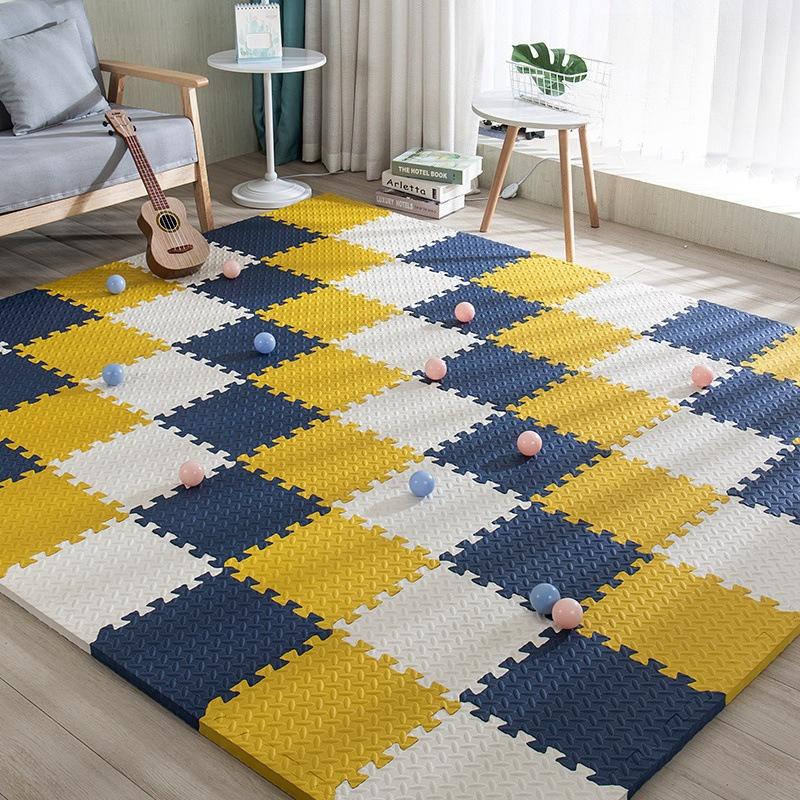 12Pcs Interlocking EVA Foam Floor Mats 30*30CM Puzzle Flooring Tiles Non-Slip Cushioned Mat Yoga Fitness Mat for Home Gym Use