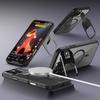 For iPhone 16 Magnetic Case TPU+Acrylic Kickstand Phone Cover with Glass Lens Film