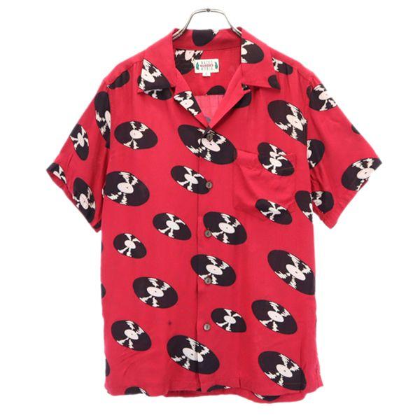 WACKO MARIA Records All-over Pattern Short sleeve Rayon Aloha shirt Men's Used