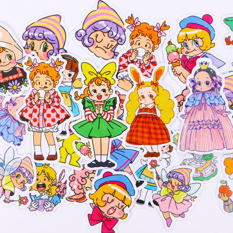 

30 Cute Decorative DIY Cartoon Girl Stickers: 30 Sheets of Adorable Designs