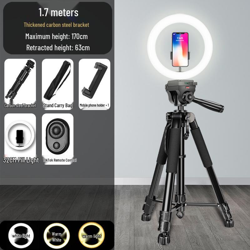 Universal Outdoor Tripod with Fill Light for Mobile and SLR Cameras