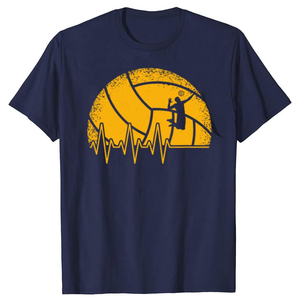 Heartbeat Volleyball Player Sports Tshirts for Men Hip Hop Streetwear TShirt Camisetas 2025 Classic Popular Tee Shirt Men