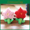 Lovable Red Flower Plant Doll Keychain Pp Cotton Filled Short Plush Fabric