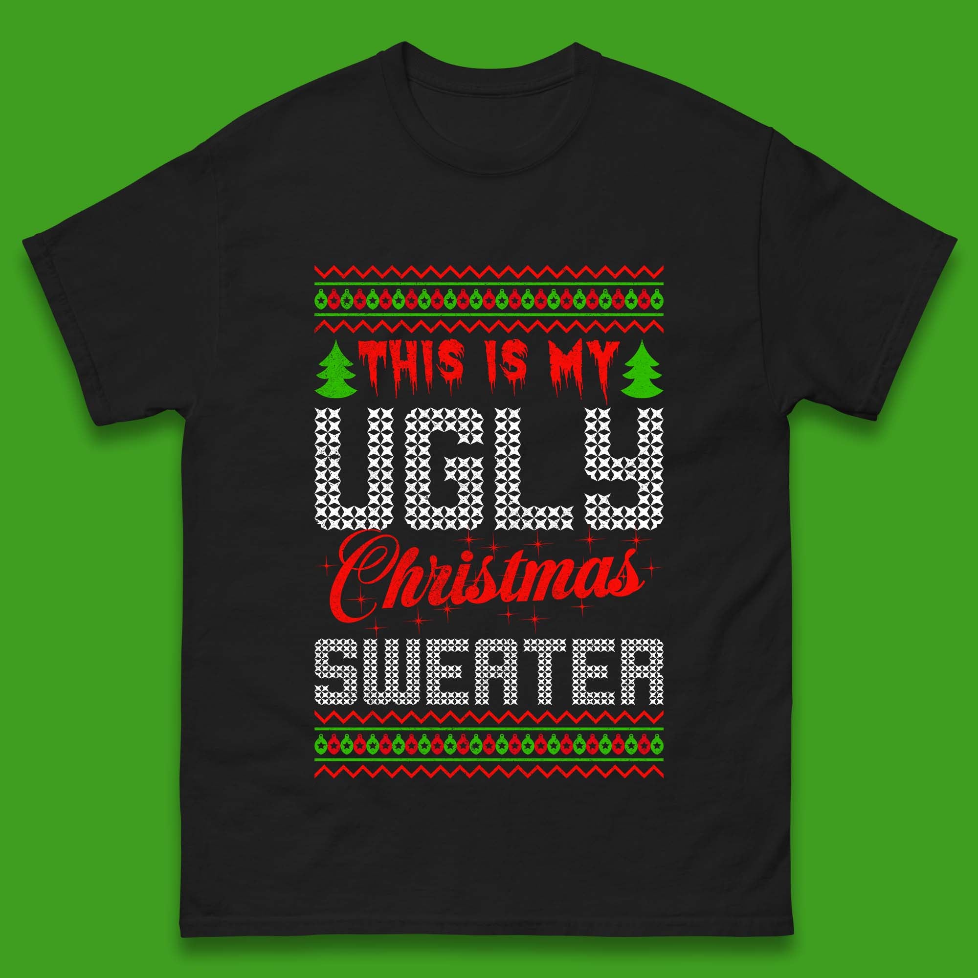 This Is My Ugly Christmas Mens T Shirt Womens Tops Tees Christmas Sweater Top L