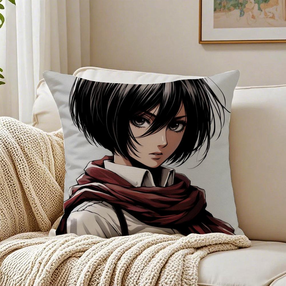Dark Japanese Anime AAttack On Titan Cushion Cover Pillowcase Antidustmite living Room Sofa Decor Cushion Room