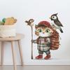 Hiking Backpack Cat and Bird Wall Stickers, Self-Adhesive Decor for Bedroom Living Room Entryway Dorm Room Decoration