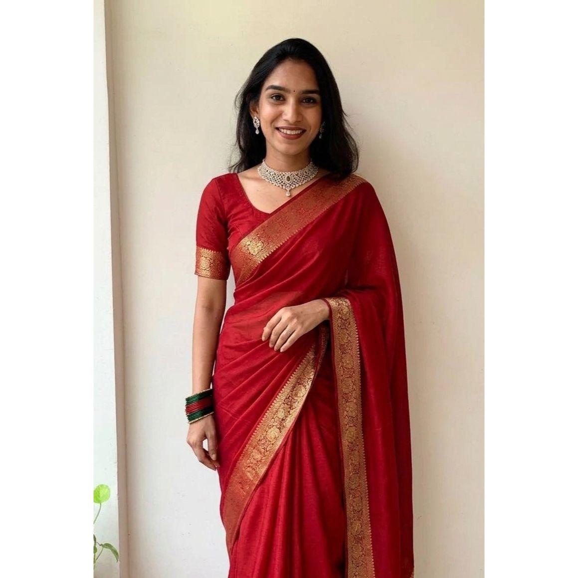 New Launch Elegant Vichitra Silk Saree