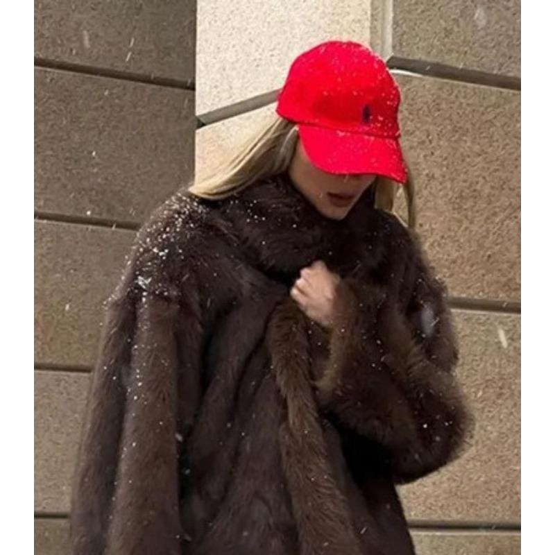 New imitation fur jacket soft fur collar wide cuffs with sweater jeans fashion design autumn and winter clothing