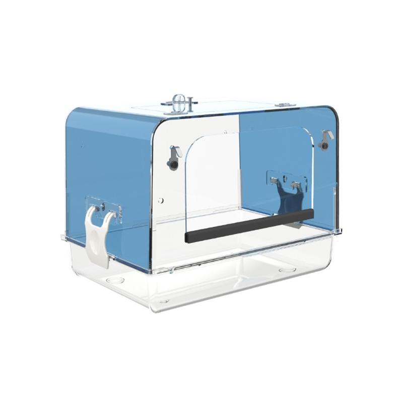 Pet Bird Bath Tub Transparent Bathing Tub Parrot Bathtub Parrot Shower Box Bathtub with Bottom Drawer