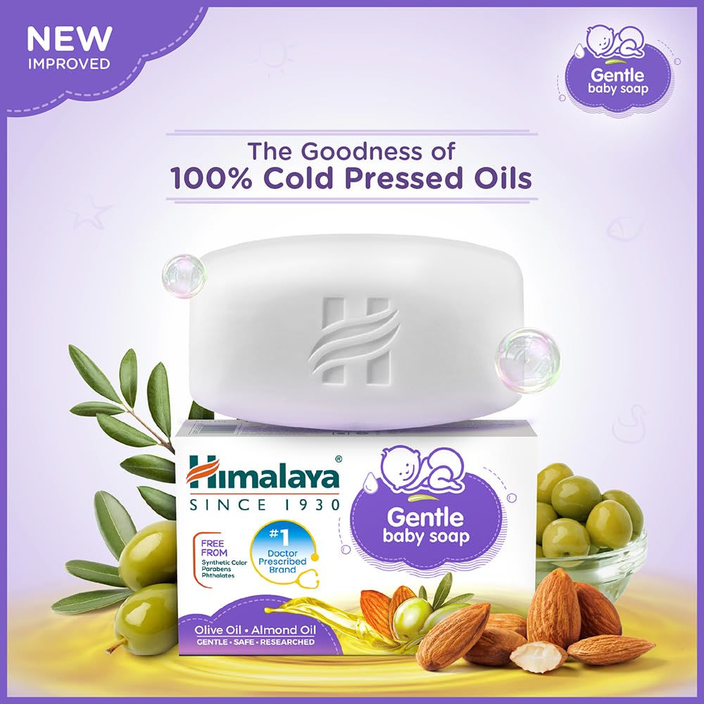 Himalaya Gentle Baby Soap Value Pack 4 x 75g | Daily Hydrating Olive Almond Care