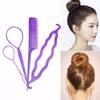 Joias para cabelo 4 unidades / conjunto feminino plástico trançado torcido estilo bun maker clipe acessórios para cabelo