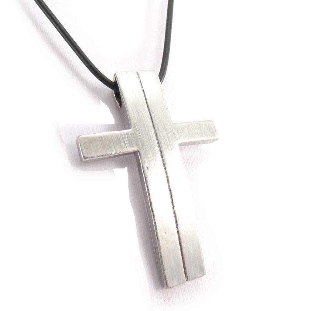 

Les Trésors De Lily [J6089] - Посеребренное колье Cross