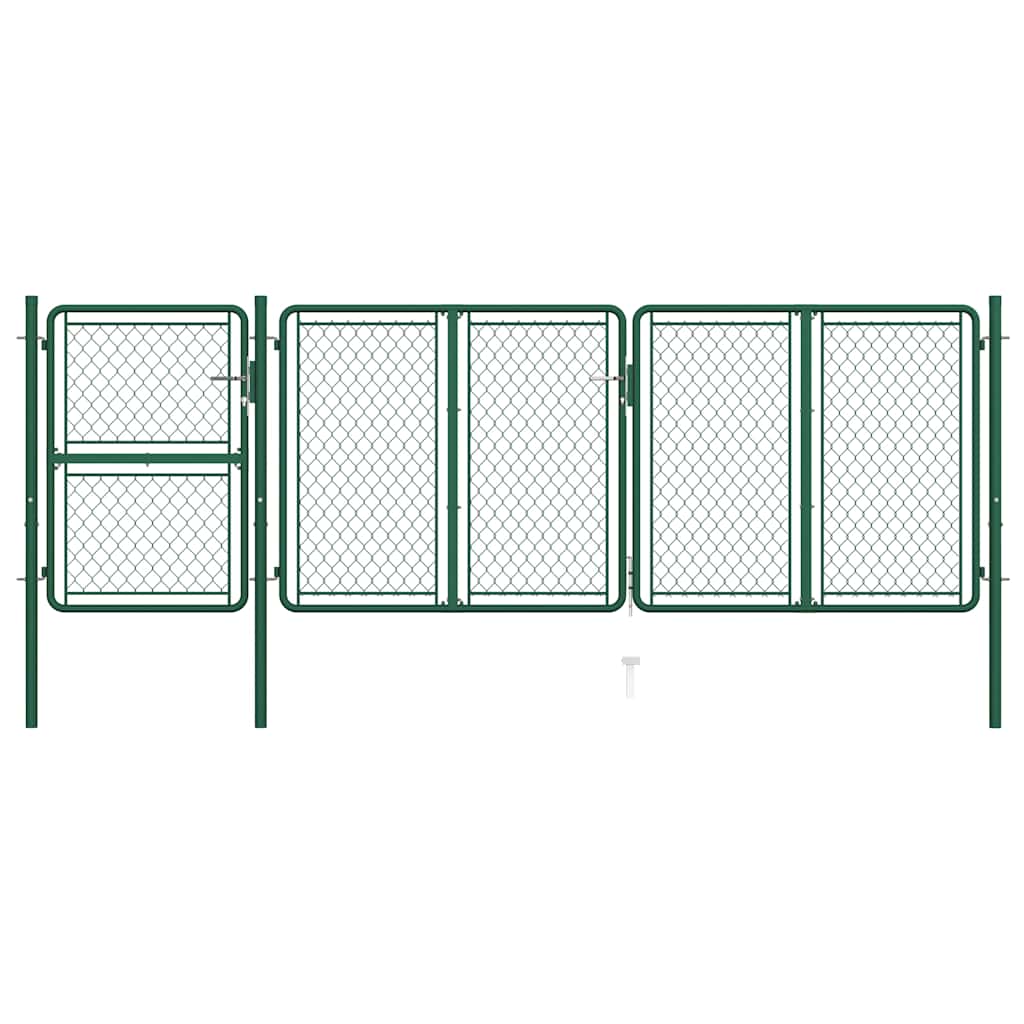 Garden Gate Steel 400 X 125 Cm Green