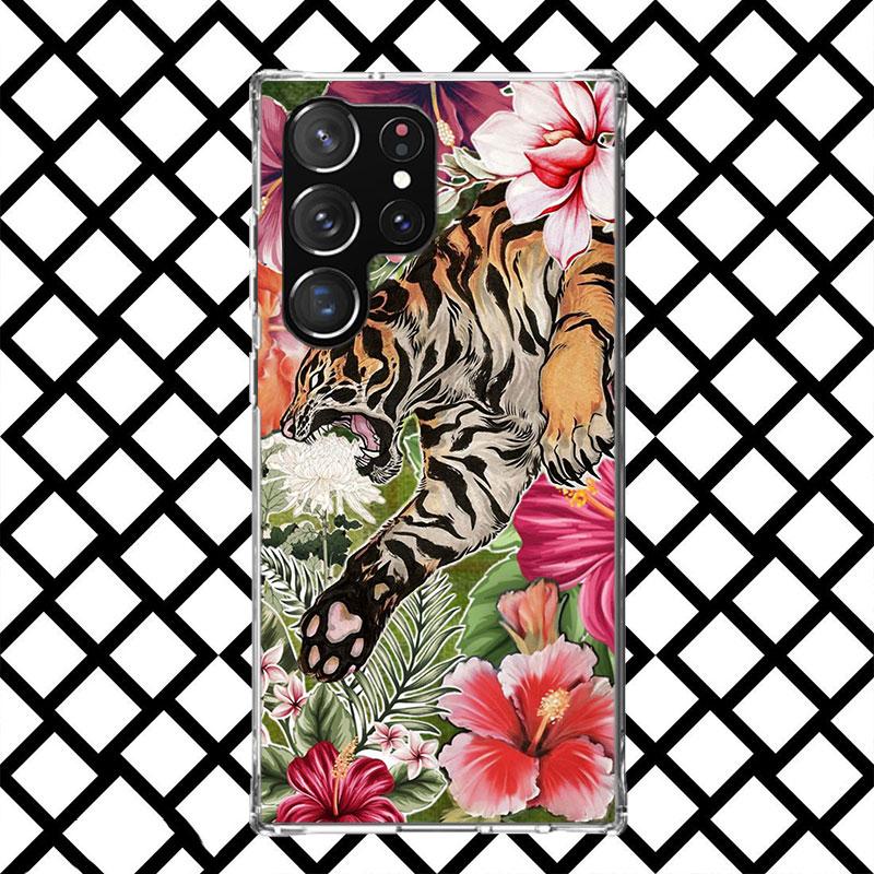 Superior Tiger Pattern Art Phone Case for Samsung Galaxy S26 S25 Edge S24 S23 Ultra S22 Plus S21 FE S20 + Soft Cover Print Funda