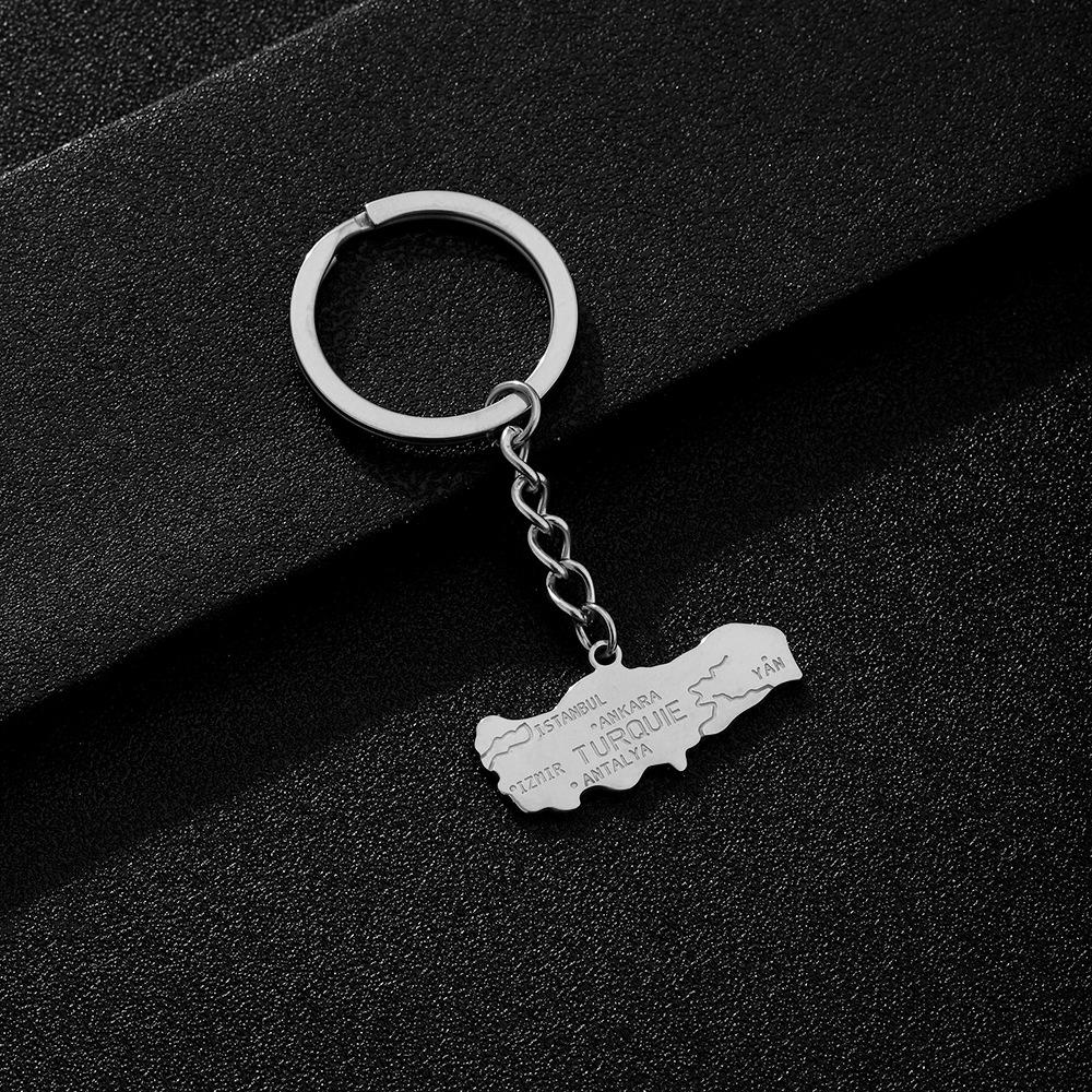 Ethnic Style Stainless Steel & Enamel Cross Pendant Keychain for Men & Women