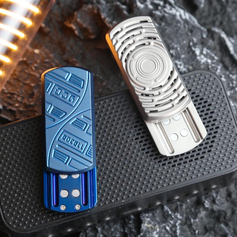 EDC Magnetic Tuning Fork Card Pusher Magnetic Push Slider ADHD Anxiety Stress Toys Office Desk Toys For Adult Gift