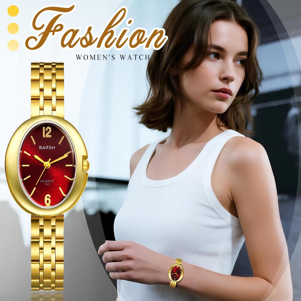 Women's Watch Stainless Steel Waterproof Gold Cute Fashion Analog Quartz Watch Golden Ladies Accessories - Birthday Anniversary Mother's Day
