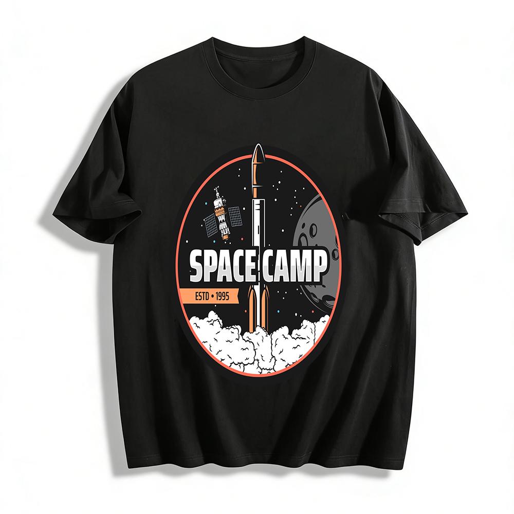 

Vintage Space Camp Rocket Print Tee 1995 Space Theme Unisex Top Pure cotton T-shirt XXS